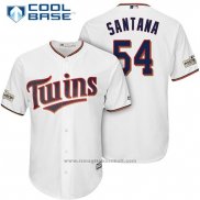 Maglia Baseball Uomo Minnesota Twins 2017 Postseason Ervin Santana Bianco Cool Base