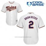 Maglia Baseball Uomo Minnesota Twins Brian Dozier 2 Bianco Home Cool Base