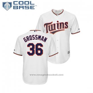 Maglia Baseball Uomo Minnesota Twins Robbie Grossman Cool Base Home Bianco