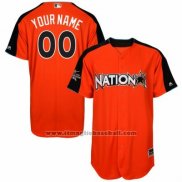 Maglia Baseball Uomo National League 2017 All Star Personalizzate Arancione