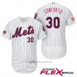 Maglia Baseball Uomo New York Mets 2017 Stelle e Strisce Michael Conforto Bianco Flex Base