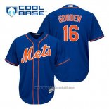 Maglia Baseball Uomo New York Mets Dwight Gooden 16 Blu Alternato Home Cool Base