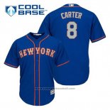 Maglia Baseball Uomo New York Mets Gary Carter 8 Blu Alternato Cool Base