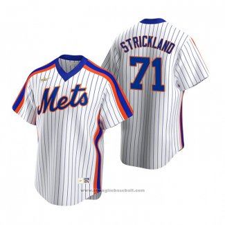 Maglia Baseball Uomo New York Mets Hunter Strickland Cooperstown Collection Primera Bianco