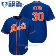 Maglia Baseball Uomo New York Mets Nolan Ryan 30 Blu Alternato Home Cool Base