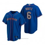 Maglia Baseball Uomo New York Mets Starling Marte Replica Alternato Blu