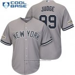 Maglia Baseball Uomo New York Yankees 2017 Postseason Aaron Judge Grigio Cool Base