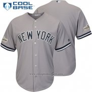 Maglia Baseball Uomo New York Yankees 2017 Postseason Grigio Cool Base