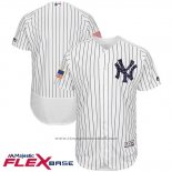 Maglia Baseball Uomo New York Yankees 2017 Stelle e Strisce Bianco Flex Base