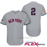 Maglia Baseball Uomo New York Yankees 2017 Stelle e Strisce Derek Jeter Grigio Flex Base