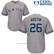 Maglia Baseball Uomo New York Yankees 26 Tyler Austin Grigio Cool Base