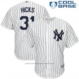 Maglia Baseball Uomo New York Yankees Aaron Hicks Bianco Cool Base