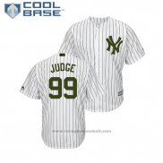 Maglia Baseball Uomo New York Yankees Aaron Judge 2018 Memorial Day Cool Base Bianco