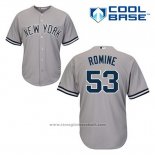 Maglia Baseball Uomo New York Yankees Austin Romine 53 Grigio Cool Base