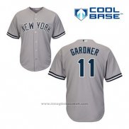 Maglia Baseball Uomo New York Yankees Brett Gardner 11 Grigio Cool Base