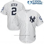 Maglia Baseball Uomo New York Yankees Derek Jeter Bianco Retirement Home Cool Base