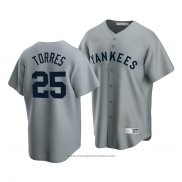 Maglia Baseball Uomo New York Yankees Gleyber Torres Cooperstown Collection Road Grigio