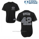 Maglia Baseball Uomo New York Yankees Mariano Rivera 42 Nero Fashion Cool Base