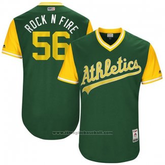 Maglia Baseball Uomo Oakland Athletics 2017 Little League World Series Chris Smith Verde