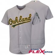 Maglia Baseball Uomo Oakland Athletics Grigio Flex Base