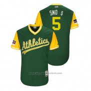 Maglia Baseball Uomo Oakland Athletics Jake Smolinski 2018 LLWS Players Weekend Smo $ Verde