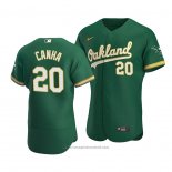 Maglia Baseball Uomo Oakland Athletics Mark Canha Kelly Autentico Alternato Verde