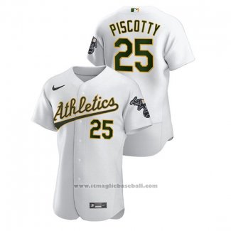 Maglia Baseball Uomo Oakland Athletics Stephen Piscotty Autentico Bianco