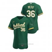 Maglia Baseball Uomo Oakland Athletics Yusmeiro Petit Autentico 2020 Alternato Verde