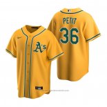 Maglia Baseball Uomo Oakland Athletics Yusmeiro Petit Replica Alternato Or