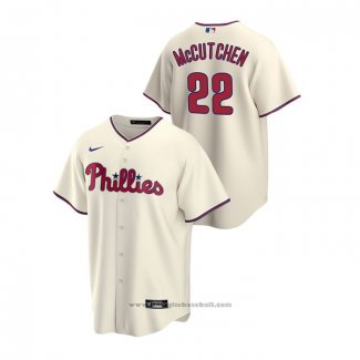 Maglia Baseball Uomo Philadelphia Phillies Andrew Mccutchen Replica Alternato Crema