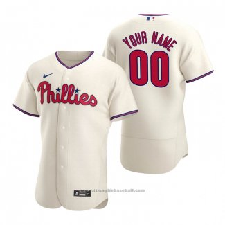 Maglia Baseball Uomo Philadelphia Phillies Personalizzate Autentico 2020 Alternato Crema