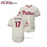 Maglia Baseball Uomo Philadelphia Phillies Rhys Hoskins 2018 Stars & Stripes Flex Base Crema