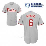 Maglia Baseball Uomo Philadelphia Phillies Ryan Howard 6 Grigio Cool Base