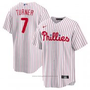 Maglia Baseball Uomo Philadelphia Phillies Trea Turner Home Replica Bianco