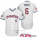 Maglia Baseball Uomo Pittsburgh Pirates 2017 Stelle e Strisce Starling Marte Bianco Flex Base