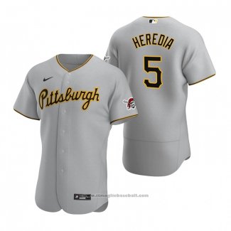 Maglia Baseball Uomo Pittsburgh Pirates Guillermo Heredia Autentico Road Grigio