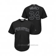 Maglia Baseball Uomo Pittsburgh Pirates Trevor Williams 2019 Players Weekend Replica Nero