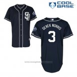 Maglia Baseball Uomo San Diego Padres Derek Norris 3 Blu Alternato Cool Base