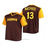 Maglia Baseball Uomo San Diego Padres Manny Machado Replica Cooperstown Marrone