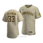 Maglia Baseball Uomo San Diego Padres Mark Melancon Sand Autentico Alternato Marrone