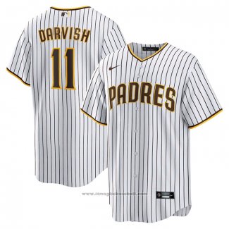 Maglia Baseball Uomo San Diego Padres Yu Darvish Primera Replica Bianco