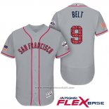 Maglia Baseball Uomo San Francisco Giants 2017 Stelle e Strisce Brandon Belt Grigio Flex Base