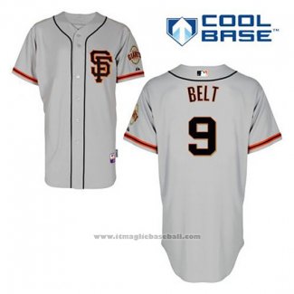 Maglia Baseball Uomo San Francisco Giants Brandon Belt 9 Grigio Alternato Cool Base