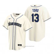 Maglia Baseball Uomo Seattle Mariners Abraham Toro Replica Alternato Crema