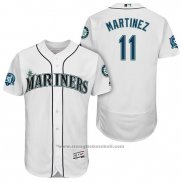 Maglia Baseball Uomo Seattle Mariners Edgar Martinez Bianco Number Retirement