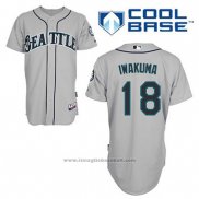 Maglia Baseball Uomo Seattle Mariners Hisashi Iwakuma 18 Grigio Cool Base