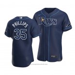 Maglia Baseball Uomo Tampa Bay Rays Brett Phillips 35 Autentico Alternato Blu