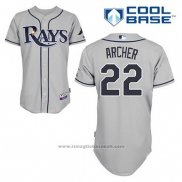 Maglia Baseball Uomo Tampa Bay Rays Chris Archer 22 Grigio Cool Base