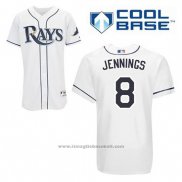 Maglia Baseball Uomo Tampa Bay Rays Desmond Jennings 8 Bianco Home Cool Base