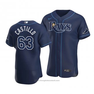 Maglia Baseball Uomo Tampa Bay Rays Diego Castillo Autentico Alternato 2020 Blu